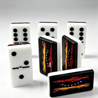 Jeu de dominos personnalisés en acrylique poli lisse, 28/55 pièces, impression double face, couleur et thème personnalisés