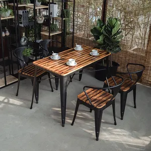 2020 New Arrival Giá Rẻ Bán Buôn Gỗ Kim Loại Đồ Nội Thất Patio Vườn Ngoài Trời Ghế