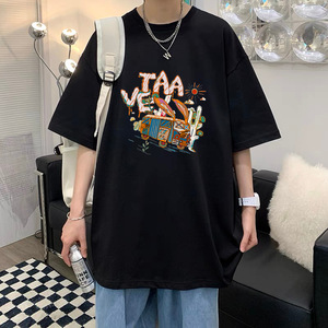 T-shirt à manches courtes 100 % coton pur, 200 fils, neutre, avec motif imprimé, idéal pour l'été – Nouvelle collection 2026, vente chaude - Product Image 3