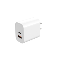Adaptor pengisi daya Cepat PD 20W Qc3.0, pengisi daya Cepat Tipe C dan USB a untuk ponsel