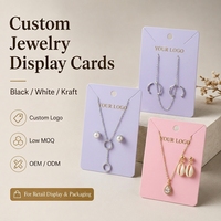 Cartes d'étiquetage personnalisées de luxe roses pour colliers et boucles d'oreilles, cartes de présentation de bijoux en gros, étiquettes suspendues en carton pour emballage de boucles d'oreilles