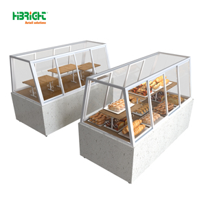 Customized <b>Wooden</b> Bakery Display Rack Trendy Dessert Shop Design Custom Bakery <b>Shelf</b> Bread Display - Product Image 6