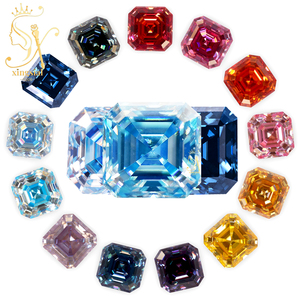 Xingsial Moissanita all'ingrosso colore blu <span class=keywords><strong>mare</strong></span> 4.5mm 10mm sintetico Moissanite diamante gemma Asscher taglio Moissanite pietra - Product Image 1