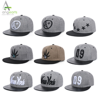Nouvelle mode Casquettes Hip Hop bon marché Chapeaux Snapback 3D avec logo brodé Casquettes Snapback personnalisées en coton de haute qualité avec bord en cuir AG815