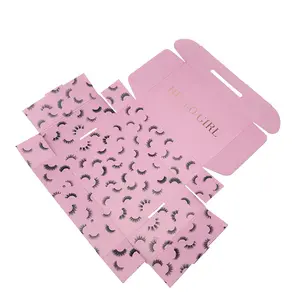 Fabrik Kostenlose Probe benutzer definierte Logo rosa Farbe kosmetische Wellpappe verpackung Mailer Box Versand papier Box