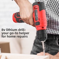 Perceuse-visseuse électrique au lithium 8V, ensemble d'outils multifonctionnels pour la maison de 129 pièces avec étui rigide, fonctionnement manuel