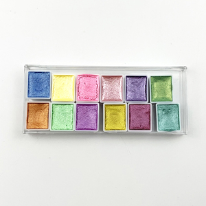 กล่องสีน้ำมุกสีทึบสำหรับนักออกแบบงานศิลปะแบบพกพา - Product Image 1