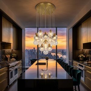 <span class=keywords><strong>Lampadario</strong></span> a sospensione JACKSUN in <span class=keywords><strong>ferro</strong></span> <span class=keywords><strong>battuto</strong></span> e vetro con lampadine G9 sostituibili, illuminazione a risparmio energetico per soggiorni - Product Image 1