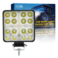 Sistema de iluminación automática, luz Led de trabajo para coche, 4 pulgadas, 48W, Color ámbar blanco cuadrado con DRL estroboscópico, luz Led DE TRABAJO todoterreno para coche