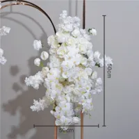 Élégante Composition Florale Artificielle Blanche d'Orchidées et de Roses, Centre de Table pour la Maison, Événements et Décoration de Pâques