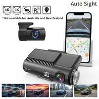 Caméra embarquée double objectif Auto Sight T5-2CH, avant 4K, arrière 1080P, vision nocturne couleur, enregistrement en boucle, WiFi, GPS, contrôle par application