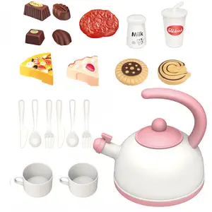 Игрушки Куньян, чайник, молочный торт, игрушки для завтрака, Детская миниатюрная кухня, пластиковые игрушки для ролевых игр