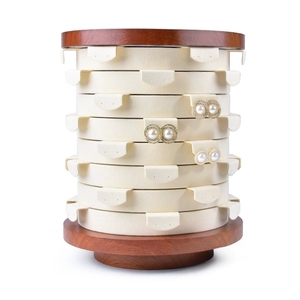 Meiman tùy chỉnh 360 độ xoay Bông tai hiển thị đứng làm bằng gỗ và vật liệu sợi siêu phù hợp cho các cửa hàng bán lẻ - Product Image 4