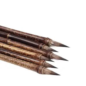 书法圆点笔尖书写笔和黄鼠狼艺术家画笔木柄仿古中国书法opp袋来样定做