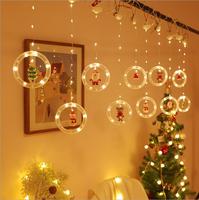 Guirlande lumineuse rideau, boule de vœux, USB, pour décoration de noël, sapin de noël