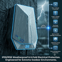 Estación de Carga para Vehículos Eléctricos SHUOLEX de 22kW, IP54, para Exteriores, con Protección Contra Fugas RCD
