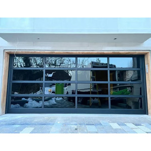Style moderne Cadre en alliage d'aluminium noir Verre simple/double trempé noir Isolation <span class=keywords><strong>thermique</strong></span> <span class=keywords><strong>Porte</strong></span> <span class=keywords><strong>de</strong></span> <span class=keywords><strong>garage</strong></span> étanche - Product Image 1