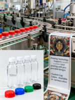 Échantillon Gratuit - Bouteilles Personnalisables et Recyclables Transparentes pour Boissons (Lait, Jus) avec Divers Bouchons - Vente en Gros
