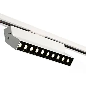 Modern Adjustable Spot Rail Lighting 6w 12w Square 2 Wire Spotlight Tracklights Slim Adapter LED Linear Track Grille light