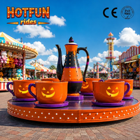 Manèges à tasses à thé spéciaux Halloween 24 places avec tasses de carnaval pour équipement d'amusement commercial de parcs à thème