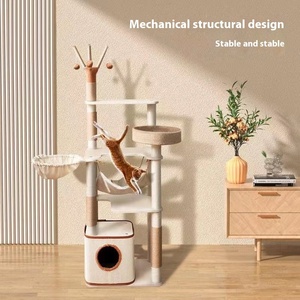 Kualitas tinggi lucu kucing putih pohon rumah menggaruk tiang rami kucing Chipboard memanjat bingkai perlengkapan untuk hiburan kucing - Product Image 2