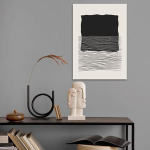 Imán colgante clásico negro Boho línea dibujo abstracto Metal cartel pared arte relleno fresco moderno hogar Decoración Metal impresiones - Product Image 2