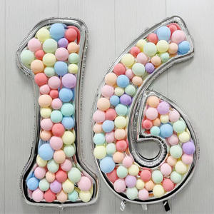 <span class=keywords><strong>65</strong></span> นิ้วขนาดใหญ่ดิจิตอล Globos วันเกิดจํานวนฟอยล์บอลลูน DIY กรอบรูปตกแต่งบอลลูน - Product Image 1