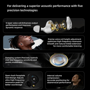 KZ Eldar Acoustics Écouteurs intra-auriculaires filaires HiFi avec un seul transducteur dynamique, accordement graphique HM, câble OFC <span class=keywords><strong>anti</strong></span>-emmêlement, moniteur audio - Product Image 3