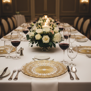 Assiettes de présentation romantiques <span class=keywords><strong>en</strong></span> verre rose 13 pouces à bord festonné gaufré pour douche nuptiale et banquet - Product Image 4
