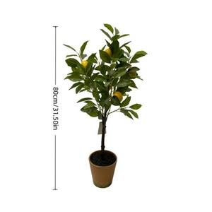 Personnalisé Faux En Plastique Bonsaï Artificielle <span class=keywords><strong>Citronnier</strong></span> Pièce Maîtresse Feuilles Vertes <span class=keywords><strong>pour</strong></span> Entrée Bureau Maison Thanksgiving Décor De Vacances - Product Image 4