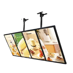 Caja de luz LED de aluminio de suspensión rápida para cafetería, caja de luz LED magnética para menú de restaurante, publicidad, Marco para póster