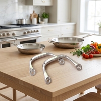 Poignée de casserole en acier inoxydable personnalisée, finition brillante, basée sur un échantillon, modèle Guanrun écologique, résistant au four, modèle L1