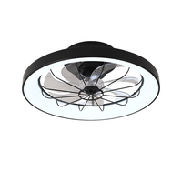 Ventilateur de plafond LED moderne et silencieux avec télécommande, en fer, contrôle intelligent pour salon, chambre et salle à manger