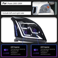 Para Toyota Prado LC120 2003-2009, Lentes de Proyector LED Modificados y Mejorados, Señales de Giro, Luces de Circulación Diurna, Faros Delanteros