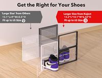 Grande boîte de rangement pour chaussures en plastique transparent empilable, écologique, pliable, multifonctionnelle, pour femmes et hommes, organisateur de baskets, bac de rangement