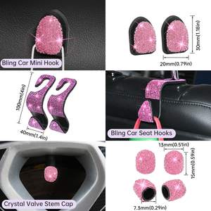 Roze Diamant Bling Auto Telefoonhouder Bling Auto Stuurwielhoes Strass Bling Auto Accessoires Set - Product Image 6
