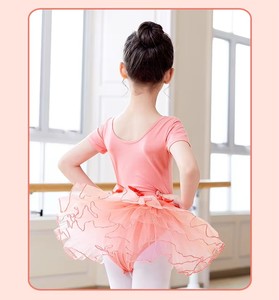 Leotardos de <span class=keywords><strong>Ballet</strong></span> <span class=keywords><strong>rosa</strong></span> para niñas con tutú de tul multicapa, Mono de gimnasia para niños, faldas con lazo de baile para niños - Product Image 6