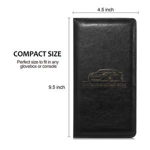 Organizador de Guantera de Cuero PU para Vehículos, Cartera de Viaje y Portadocumentos para Documentos de Matrícula y Seguro del Automóvil - Product Image 4