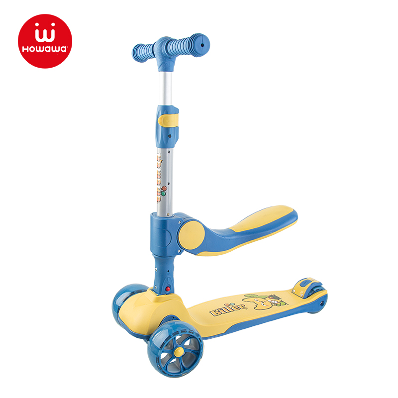 Howawa Foldable Portable 3 Wheels Kids Scooter with Seat