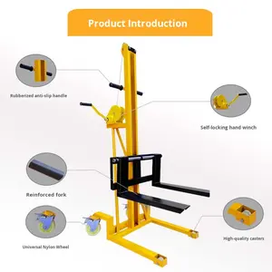 Nieuwe handmatige kleine handkar met handkruk, mini-heftruck, micro-auto, lichtgewicht huishoudelijke laad- en loskar - Product Image 3