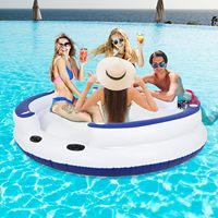 Bateau gonflable pour piscine avec porte-gobelet et radeau de relaxation en PVC, 229 cm