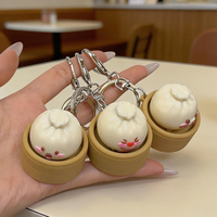 Dumpling Smile Keyboard Fidget Toy Clicker for Adults Stress Relief Sensory Toy Funny Squeeze Keychains Office Anxiety Relief