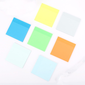 Bloc-notes autocollant transparent en PET, plusieurs couleurs, logo personnalisé, imperméable, pour étudiants et enfants - Product Image 1