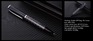 Stylo à bille en métal élégant avec cristal <span class=keywords><strong>Swarovski</strong></span>, fournisseur d'or Alibaba Chine 2025, couleur PMS, encre noire/bleue personnalisée - Product Image 6