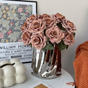 Rosas Artificiales Cappuccino Rose, Flores de Seda y Plástico, Decoración para Bodas y Hogar, Ramo Ecológico - Product Image 1