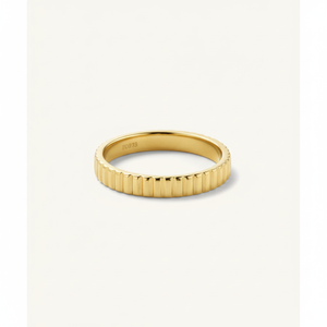 แหวนเปิดวงกลมลายเส้น Bold Eternity Line ดีไซน์ทันสมัย ชุบทอง 18K ประดับลายเรขาคณิต - Product Image 1