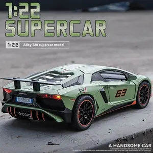 Modelo de Coche Deportivo Gini LP780 Pagani a Escala 1:22 de Juguete Fundido a Presión de Plástico y Aleación con Simulación de Puertas Abatibles para Juego Infantil al por Mayor - Product Image 4