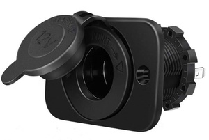 1-năm RV xe xe máy sửa đổi Thuốc lá nhẹ hơn ổ cắm 12-24V phổ Ổ cắm điện 10A phụ phí làm bằng kim loại - Product Image 3