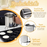 Distributeur de pâte à cupcakes, muffins et crêpes en acier inoxydable réutilisable avec fonction de mélange et de séparation pour pâtisserie