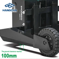 Transpalette électrique tout-terrain Hangcha 1,5 tonne avec batterie lithium-ion, longueur de fourche 1070 mm, opération debout, électrique latéral